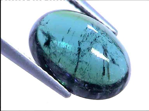 Tormalina blu-verde del Brasile, cabochon ovale