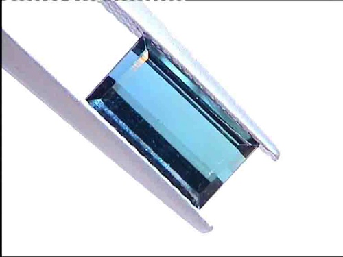 Tourmaline indicolite bleu-vert, taille baguette, du Brésil
