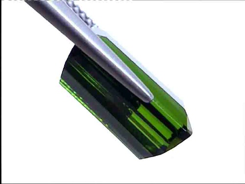 Grüner achteckiger Chrom-Turmalin aus Brasilien