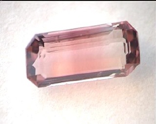 Tourmaline bicolore orange en octogone du Brésil